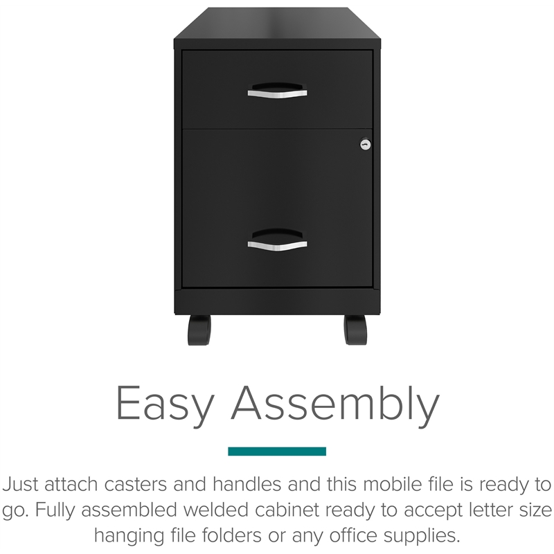 Space Solutions Home Office Metal Desk and Storage Set -  Black