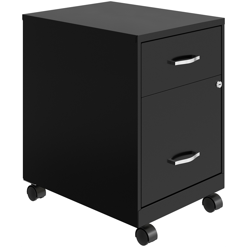 Space Solutions Home Office Metal Desk and Storage Set -  Black