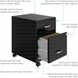 Space Solutions Home Office Metal Desk and Storage Set -  Black