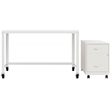 Space Solutions Home Office Metal Desk and Storage Set -  White