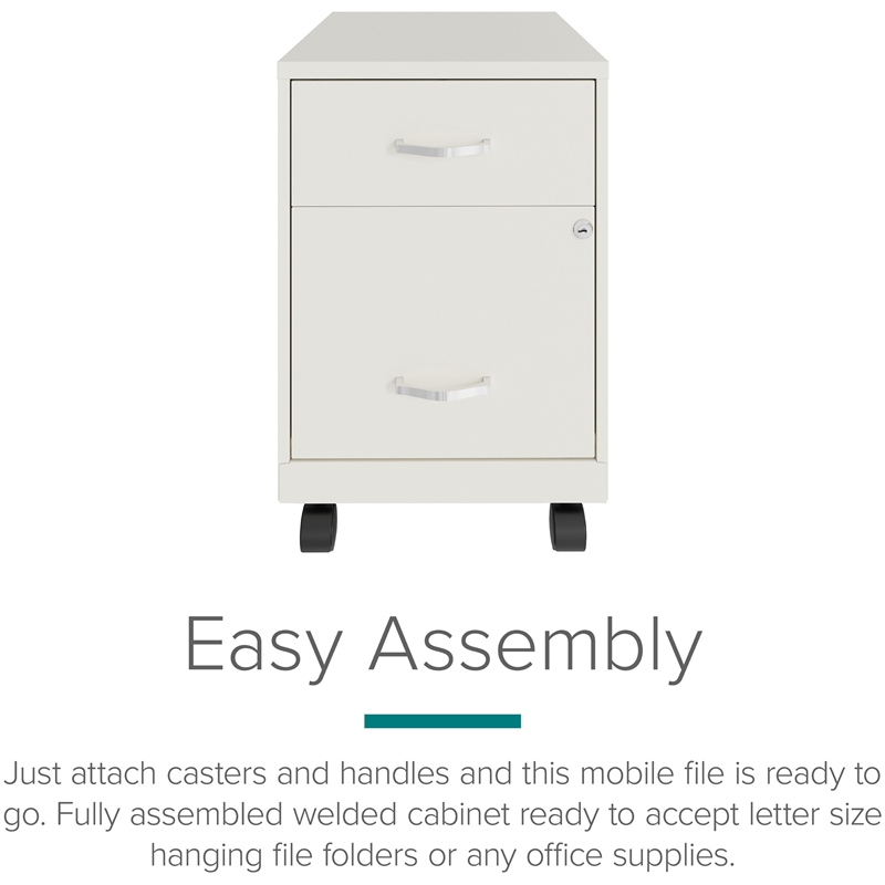 Space Solutions Home Office Metal Desk and Storage Set -  White