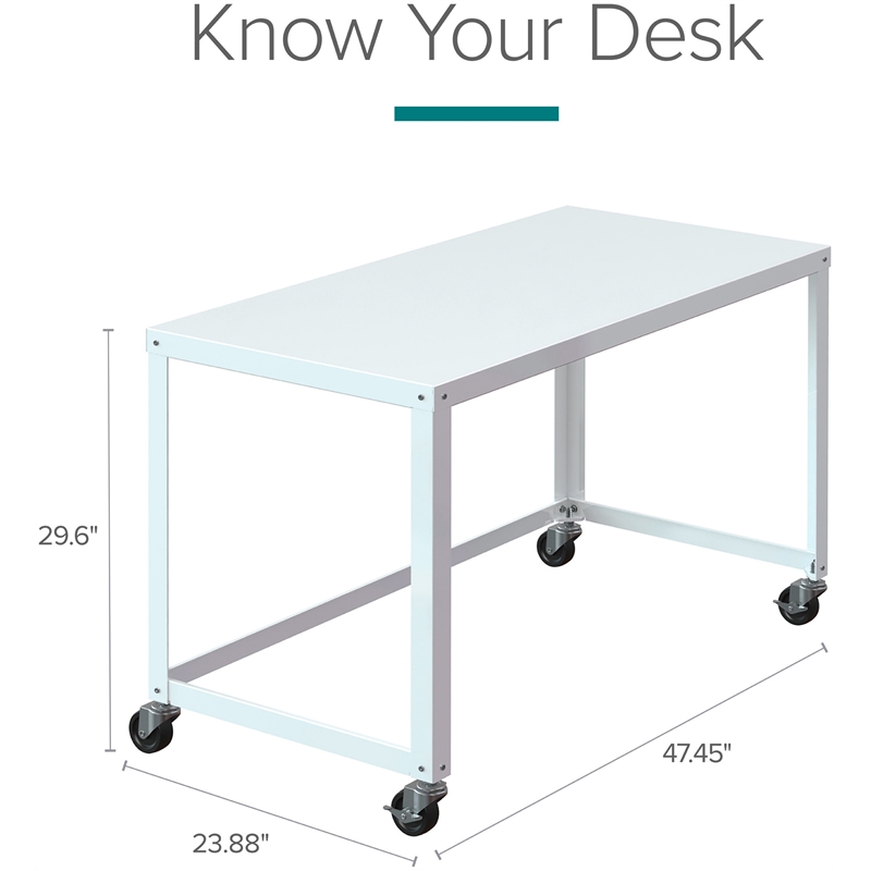 Space Solutions Home Office Metal Desk and Storage Set -  White
