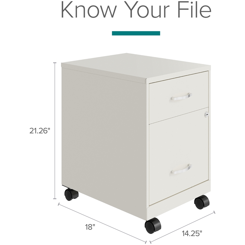 Space Solutions Home Office Metal Desk and Storage Set -  White