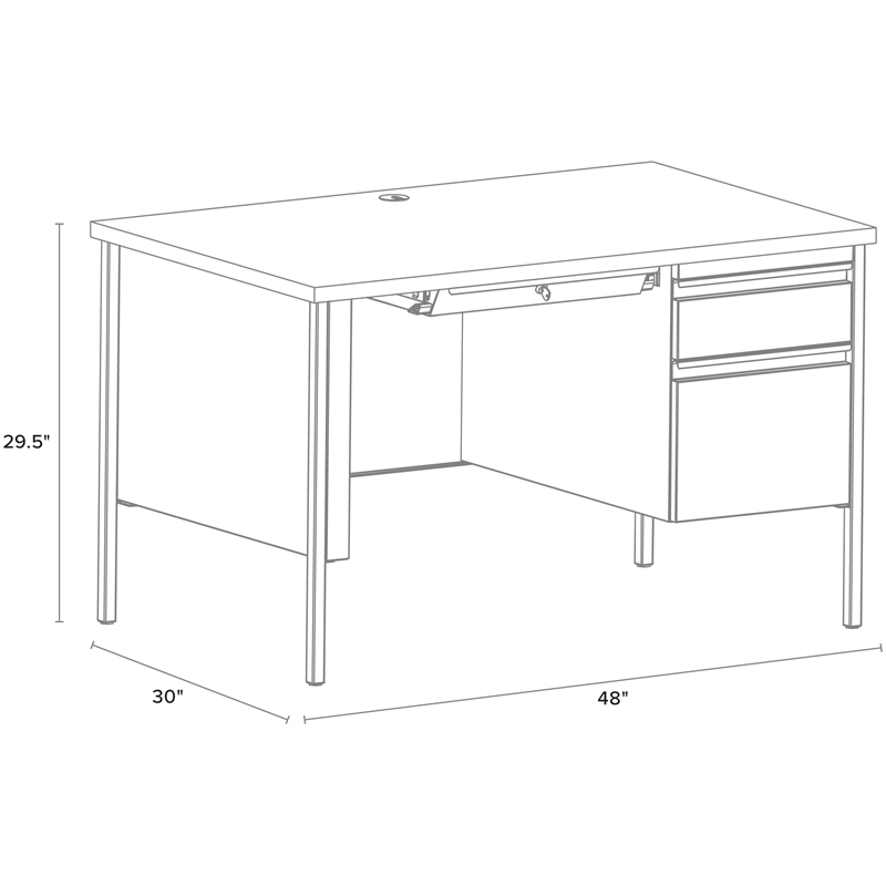 Hirsh Right-Hand Single Pedestal File Office Desk - 30