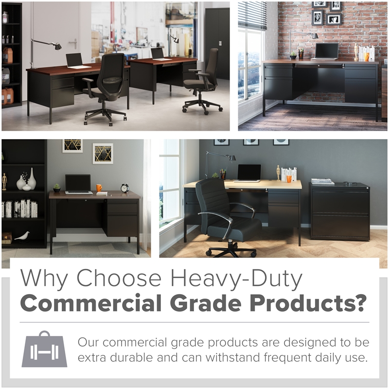 Hirsh Double Pedestal Office Desk with Center Drawer 30