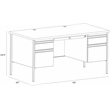 Hirsh Double Pedestal Office Desk with Center Drawer 30