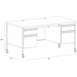 Hirsh 30x60 Mobile Double Pedestal File Desk with Soft Corner - Black/Maple