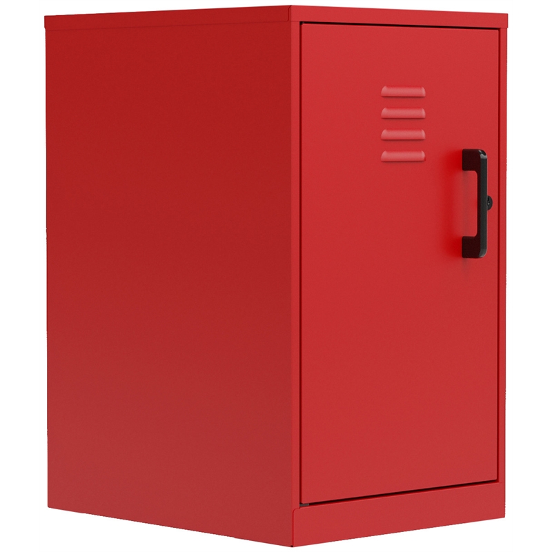 Space Solutions 2 Shelf Mini No Assembly Metal Storage Locker Cabinet Lava Red