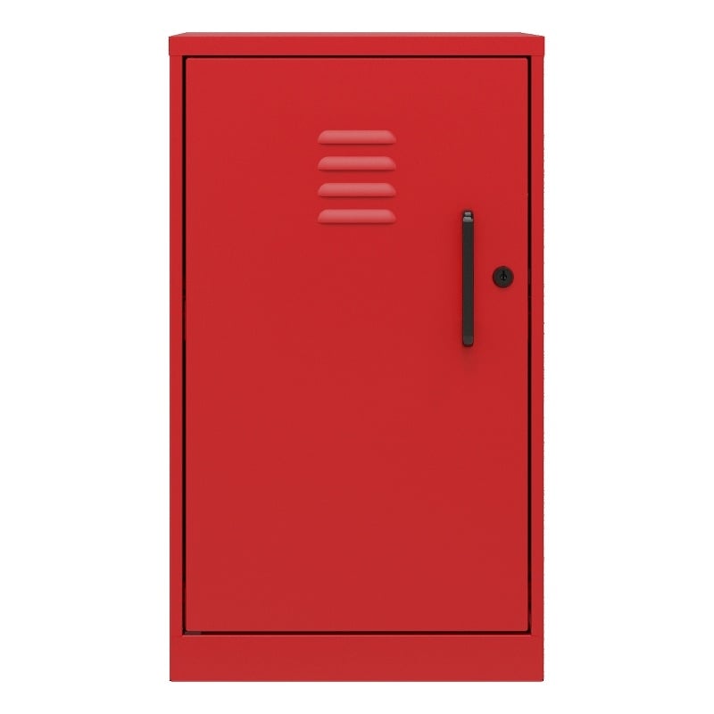 Space Solutions 2 Shelf Mini No Assembly Metal Storage Locker Cabinet Lava Red