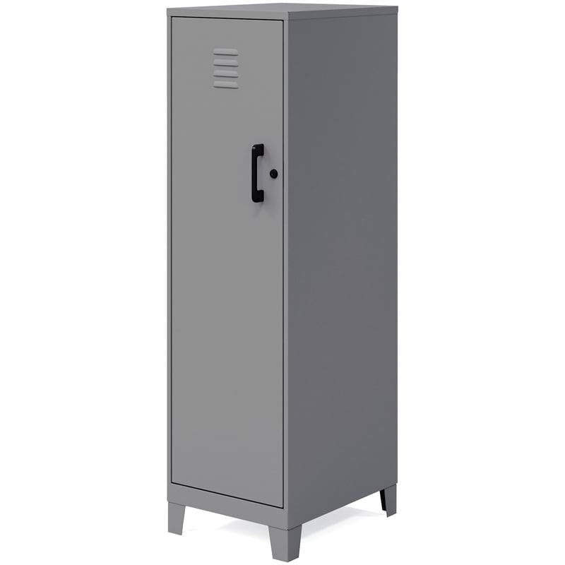 Space Solutions 4 Shelf No Assembly Metal Storage Locker Cabinet Arctic Silver