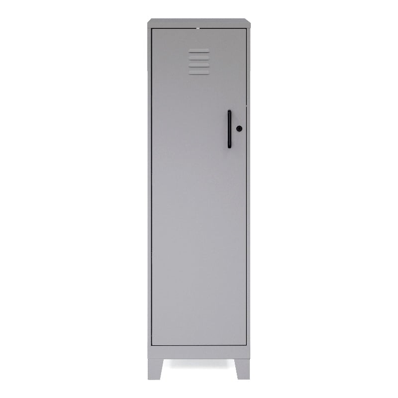 Space Solutions 4 Shelf No Assembly Metal Storage Locker Cabinet Arctic Silver