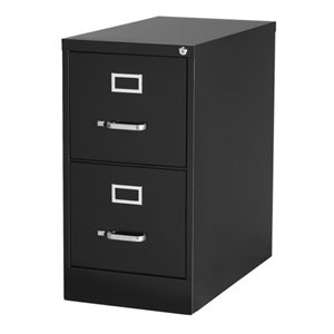 Hirsh 25-in Deep Metal 2 Drawer Letter Width Vertical File Cabinet Black