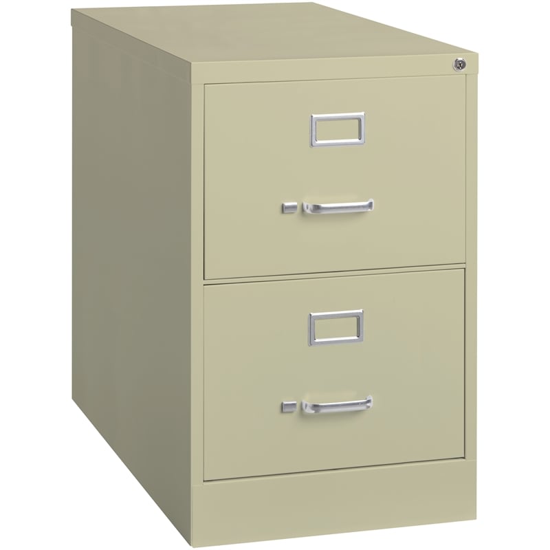 Hirsh 25-in Deep Metal 2 Drawer Legal Width Vertical File Cabinet Putty/Beige