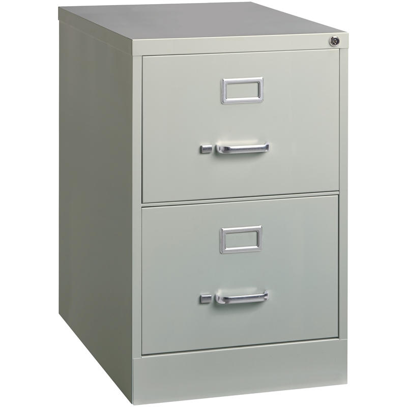 Hirsh 25-in Deep 2 Drawer Legal Width Metal Vertical File Cabinet Light Gray