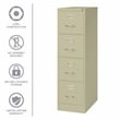 Hirsh 25-in Deep Metal 4 Drawer Letter Width Vertical File Cabinet Putty/Beige