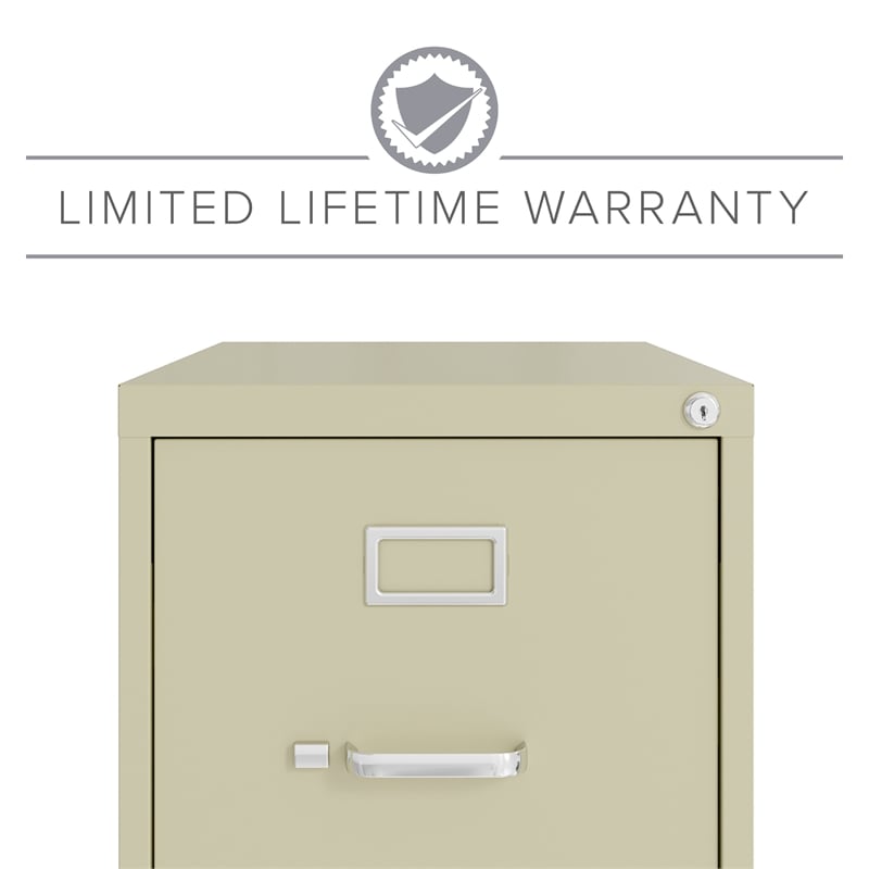Hirsh 25-in Deep Metal 4 Drawer Letter Width Vertical File Cabinet Putty/Beige