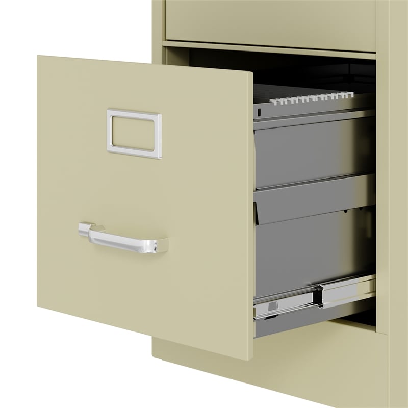 Hirsh 25-in Deep Metal 4 Drawer Letter Width Vertical File Cabinet Putty/Beige