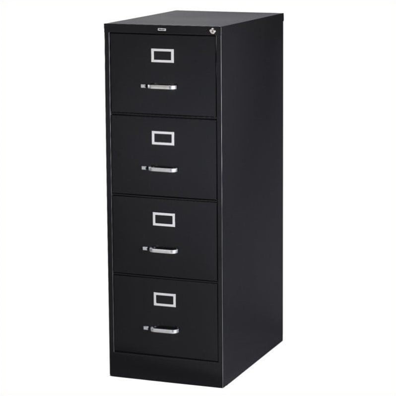 Hirsh 25 In Deep 4 Drawer Legal Width Vertical File Cabinet Black 17549