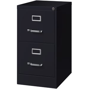 Hirsh 22-in Deep Metal 2 Drawer Letter Width Vertical File Cabinet Black