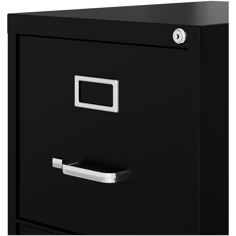 Hirsh 22in Deep Metal 2 Drawer Letter Width Vertical File Black