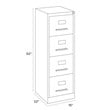 Hirsh 22-in Deep Metal 4 Drawer Letter Width Vertical File Cabinet Black