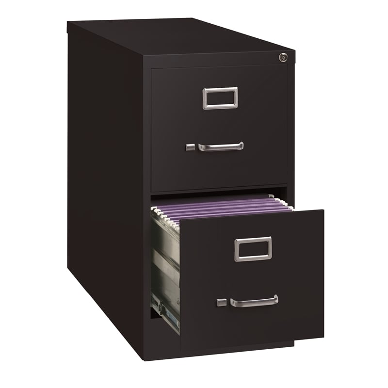 Hirsh 26.5-in Deep Metal 2 Drawer Letter Width Vertical File Cabinet Black