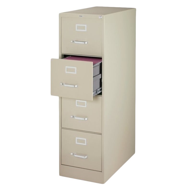 Hirsh 26.5-in Deep Metal 4 Drawer Letter Width Vertical File Cabinet Putty/Beige