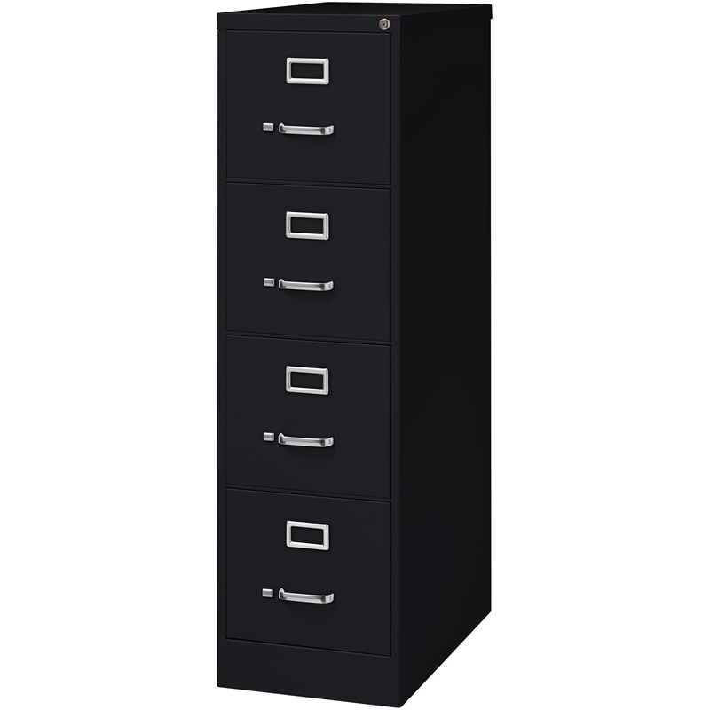 Hirsh 26.5-in Deep Metal 4 Drawer Letter Width Vertical File Cabinet Black
