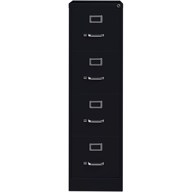 Hirsh 26.5-in Deep Metal 4 Drawer Letter Width Vertical File Cabinet Black