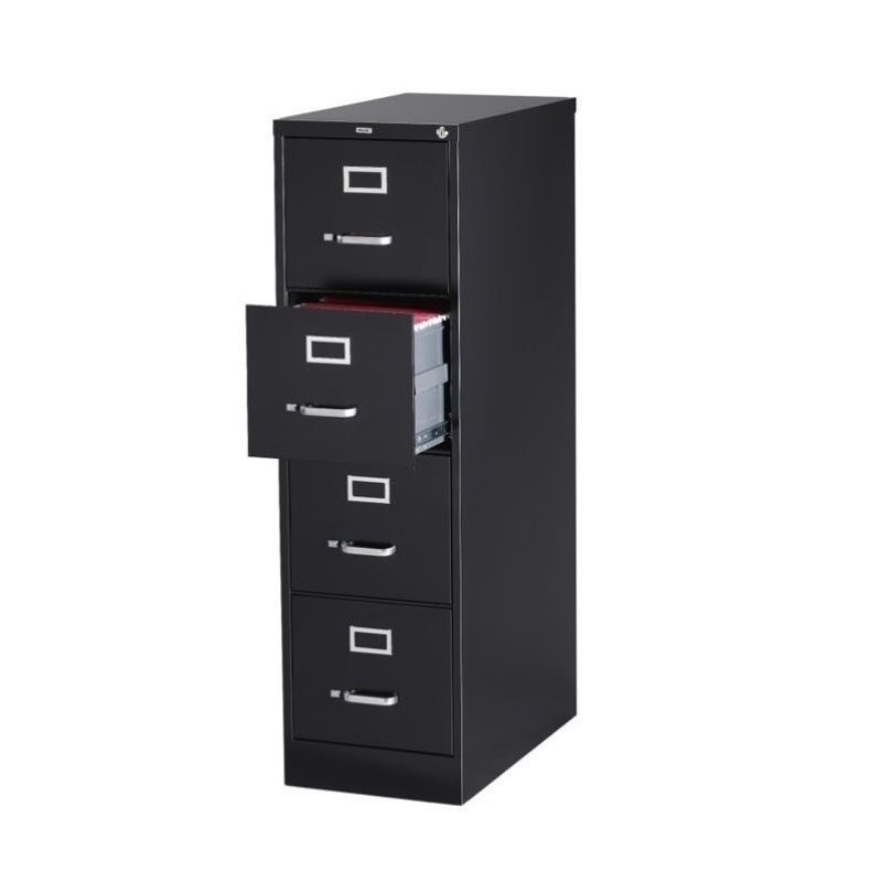 Hirsh 26.5-in Deep Metal 4 Drawer Letter Width Vertical File Cabinet Black