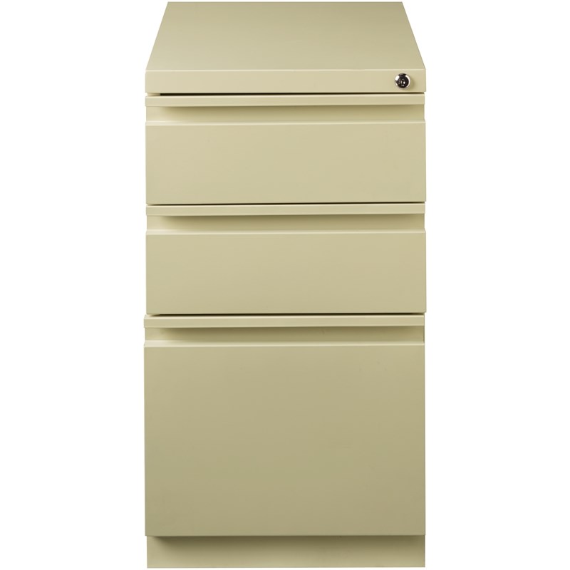 Hirsh 20-inch Deep Metal Mobile Pedestal File 3-Drawer Box/Box/File. Putty/Beige