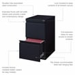 Hirsh 20-in Deep Metal Mobile Pedestal 2-Drawer File/File. Full Width Pull Black