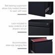 Hirsh 20-in Deep Metal Mobile Pedestal 2-Drawer File/File. Full Width Pull Black