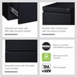 Hirsh 20-in Deep Metal Mobile Pedestal 2-Drawer File/File. Full Width Pull Black
