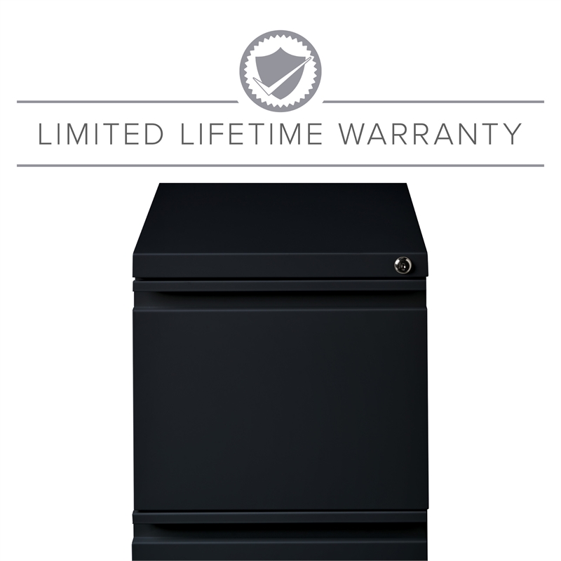 Hirsh 20-in Deep Metal Mobile Pedestal 2-Drawer File/File. Full Width Pull Black