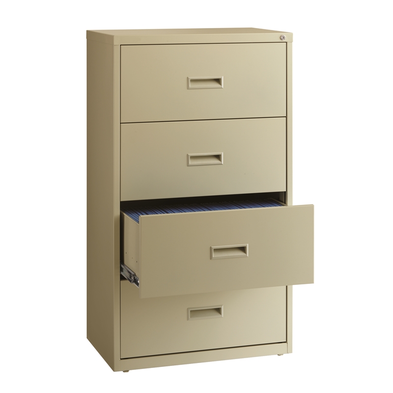 Hirsh 30-in Wide HL1000 Series Metal 4 Drawer Lateral File Cabinet Putty