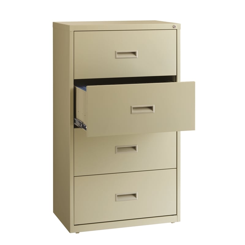 Hirsh 30-in Wide HL1000 Series Metal 4 Drawer Lateral File Cabinet Putty