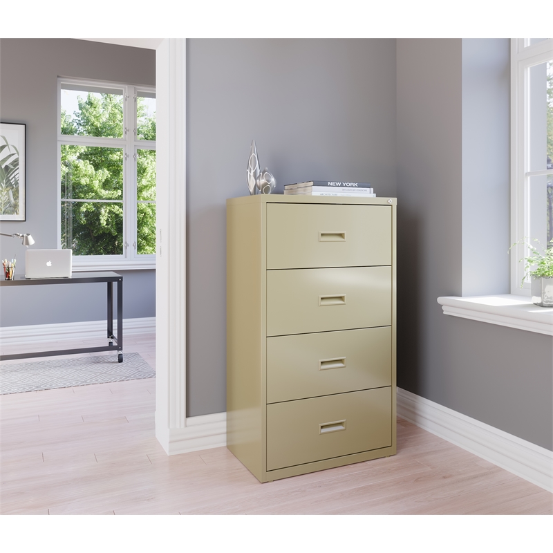 Hirsh 30-in Wide HL1000 Series Metal 4 Drawer Lateral File Cabinet Putty