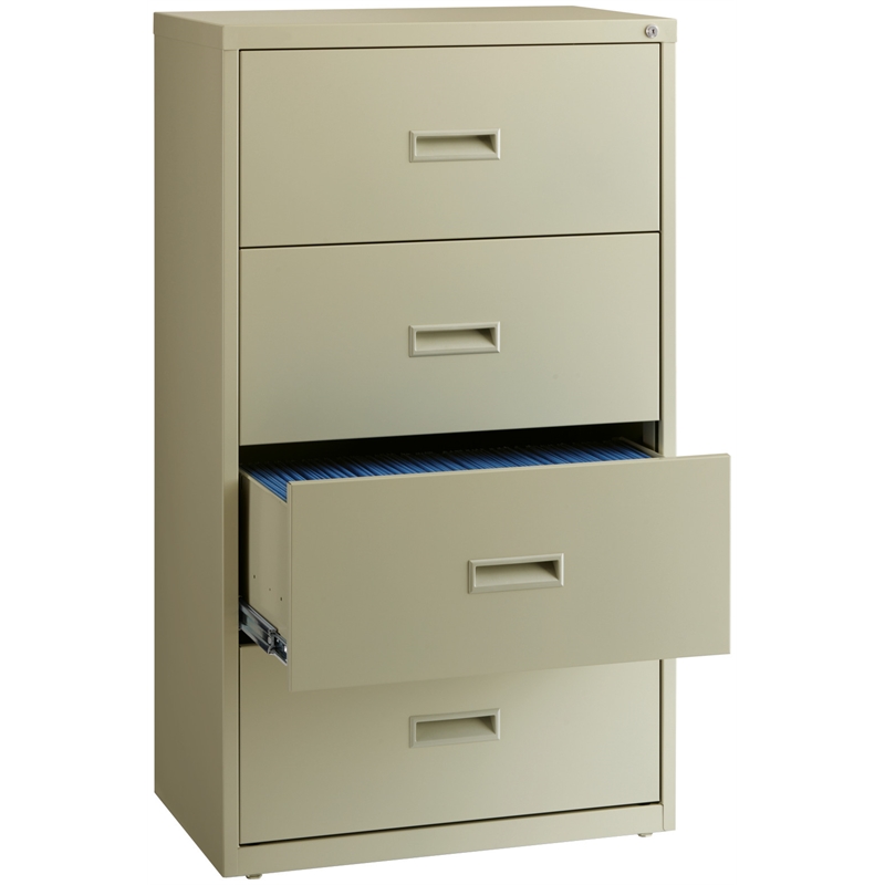Hirsh 30-in Wide HL1000 Series Metal 4 Drawer Lateral File Cabinet Putty