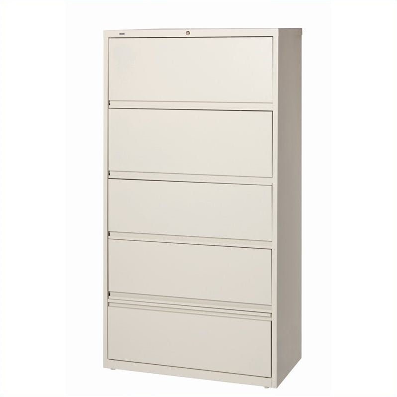 Hirsh Receding 5 Drawer Lateral File Cabinet File In Putty 17901