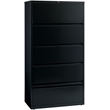 Hirsh 36-in Wide HL10000 5 Drawer Lateral File Cabinet. Roll-out Shelves. Black