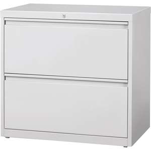 Hirsh 30&quotW HL10000 Series Metal 2 Drawer Lateral File Cabinet in Light Gray