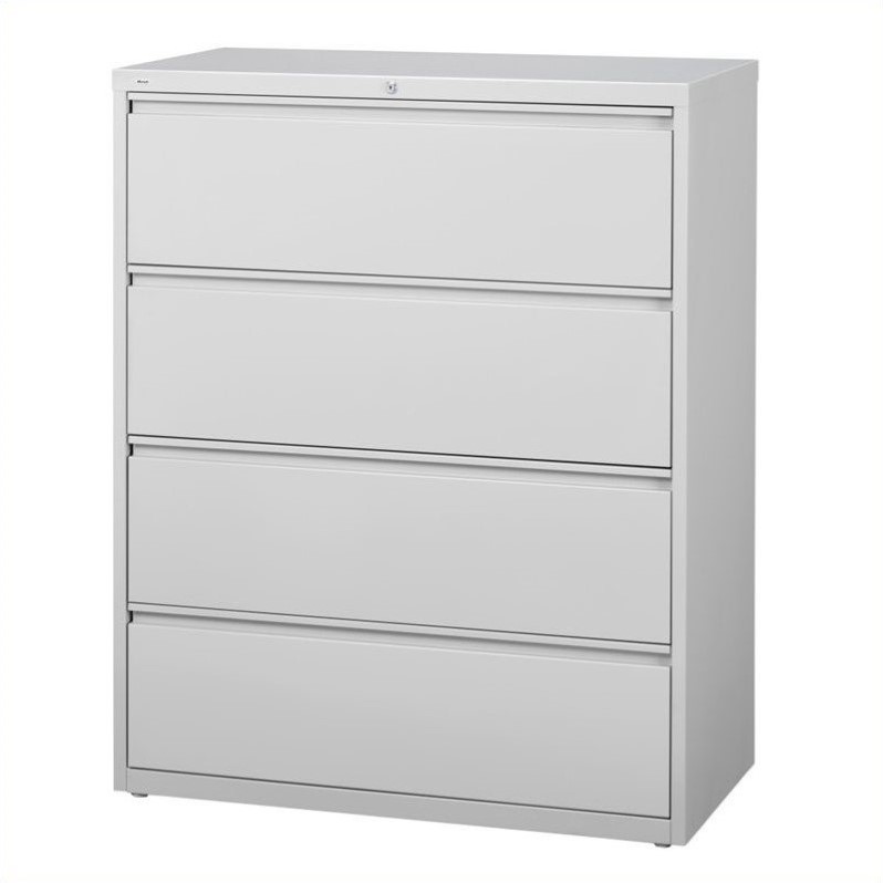 4 drawer lateral file cabinet in gray - 14978