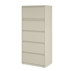 Hirsh 30-in Wide HL10000 Series Metal 5 Drawer Lateral File Cabinet Putty/Beige
