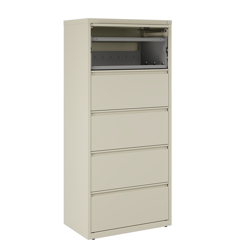 Hirsh 30-in Wide HL10000 Series Metal 5 Drawer Lateral File Cabinet Putty/Beige