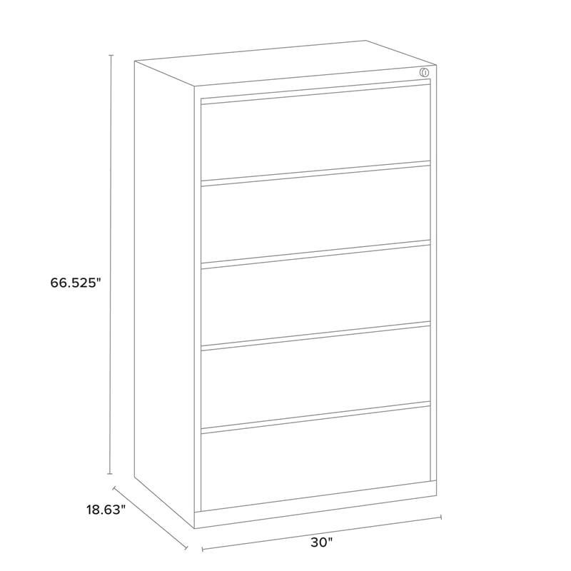 Hirsh 30-in Wide HL10000 Series Metal 5 Drawer Lateral File Cabinet Black