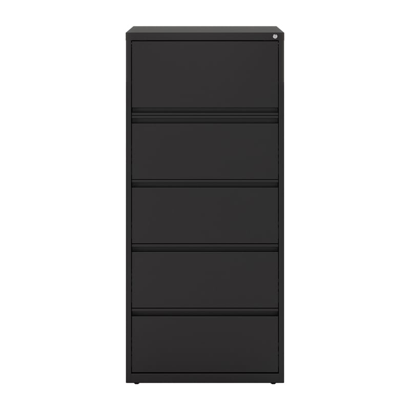 Hirsh 30-in Wide HL10000 Series Metal 5 Drawer Lateral File Cabinet Black