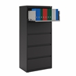 Hirsh 30-in Wide HL10000 Series Metal 5 Drawer Lateral File Cabinet Black