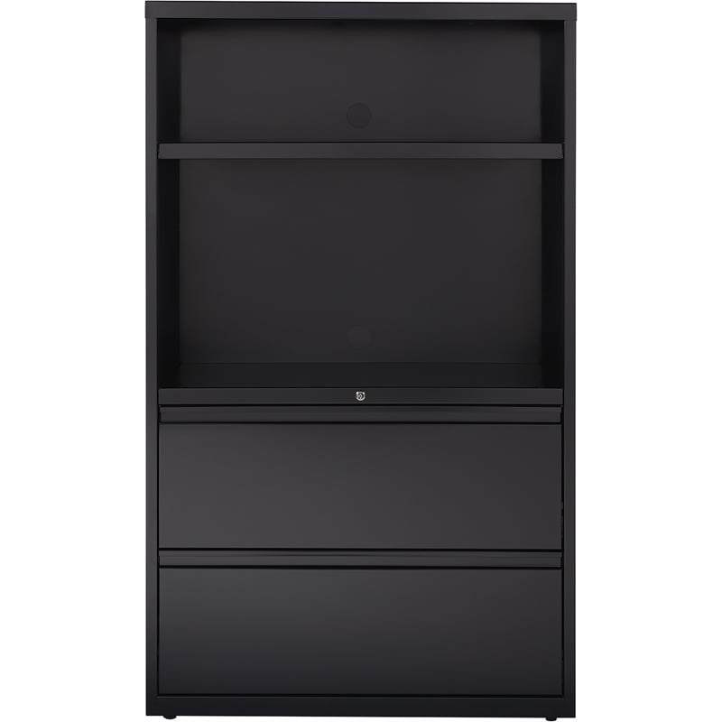 Hirsh 36-in Wide HL8000 Series 2 Drawer Lateral Combo File Cabinet Black
