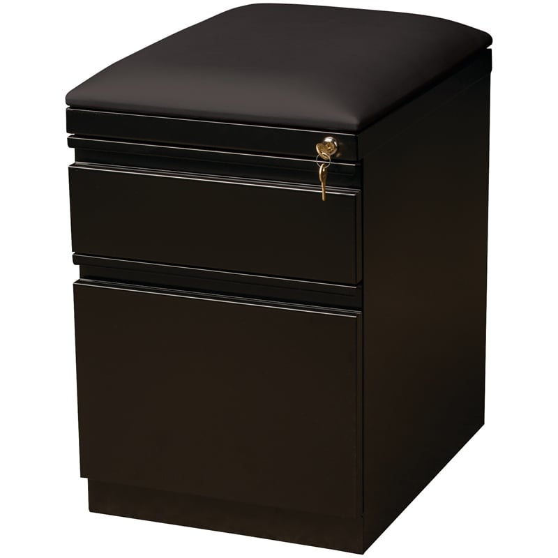 Hirsh 20-in Deep Mobile Pedestal File 2-Drawer Box/File. Black Cushion. Black